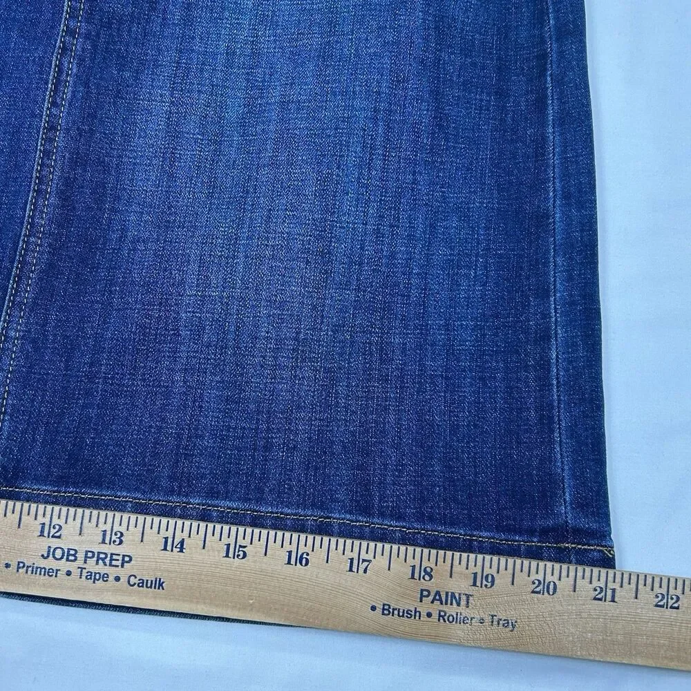 Talbots Dark Denim Jean Skirt Women's Size 8 Button Fly Dark Wash Casual Boho